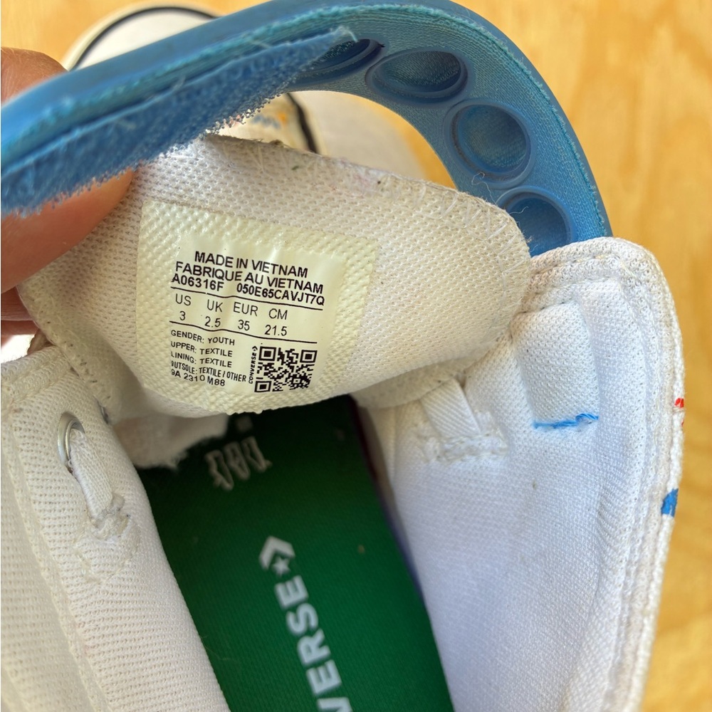 Converse Kids White and Blue Sneakers